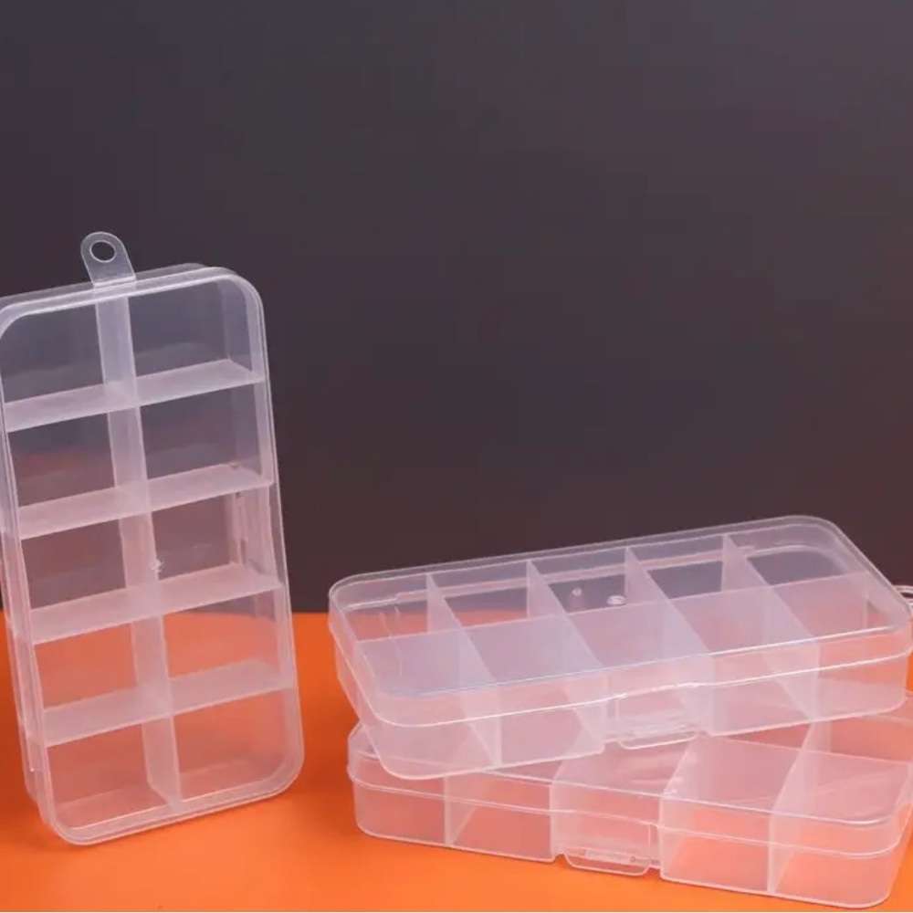 10 grid mini organizer box for jewelry, DIY, beads, nails, charms.